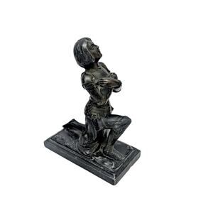 Joan of Arc French Spelter Metal Statue 5.5"'tall Antique